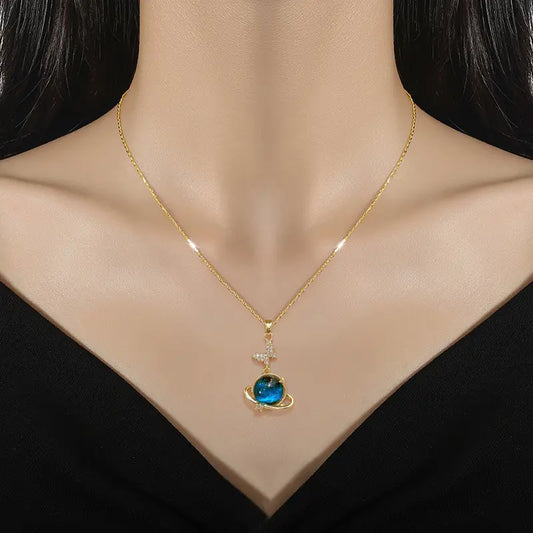 Collar Planeta Saturno Luna2 +CAJAREGALO