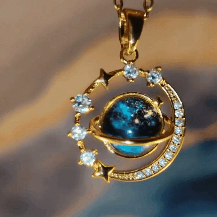 Collar Planeta Saturno Luna2 +CAJAREGALO