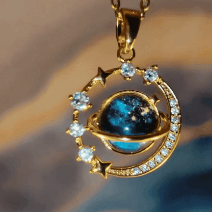 Collar Planeta Saturno Luna2 +CAJAREGALO